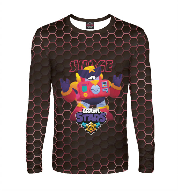 Мужской лонгслив с изображением Вольт. Brawl Stars цвета Белый