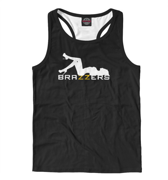 Мужская майка-борцовка с изображением Brazzers цвета Белый