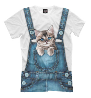 Мужская футболка Котёнок в кормашке