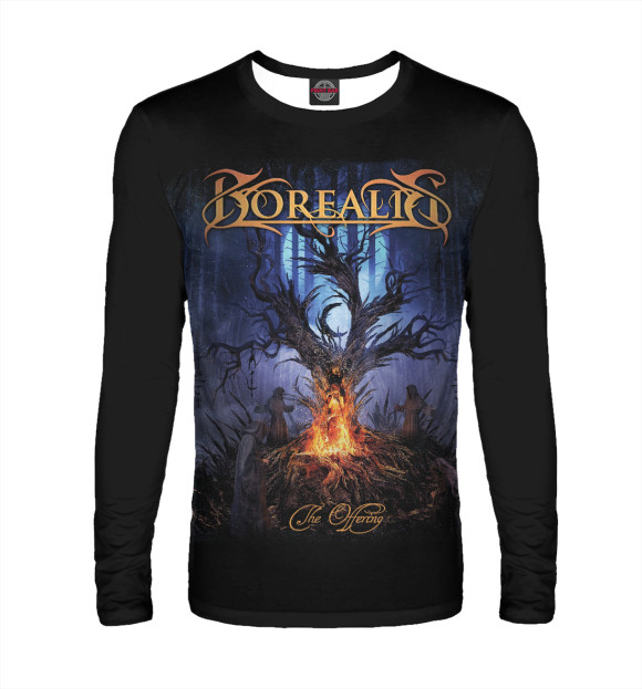 Мужской лонгслив с изображением Borealis цвета Белый