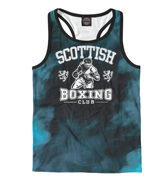 Мужская майка-борцовка с изображением Scottish Boxing цвета Белый