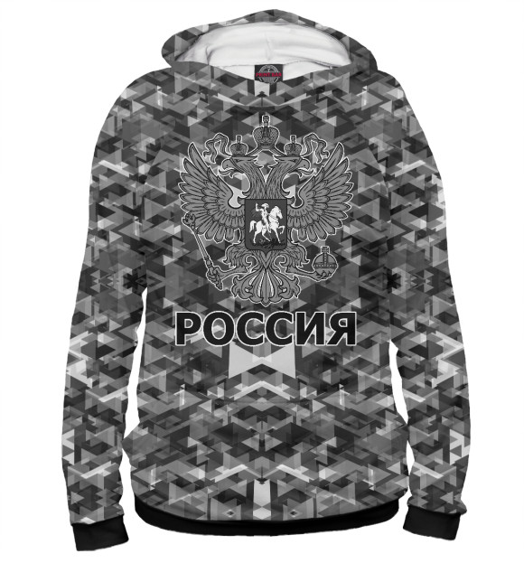 Женское худи с изображением Россия цвета Белый