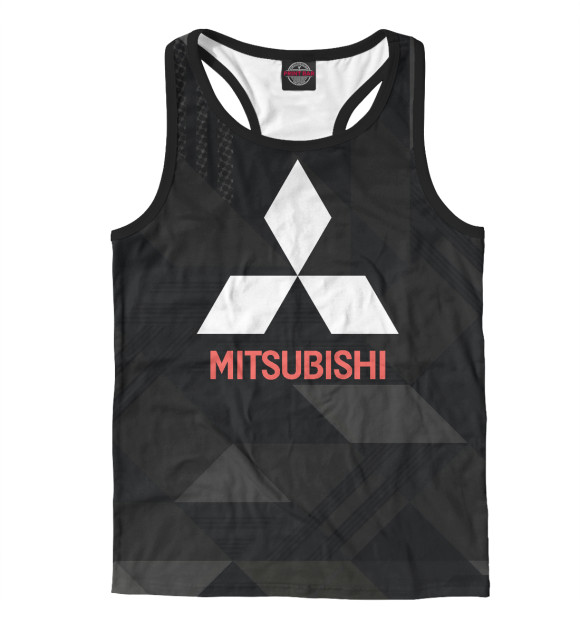 Мужская майка-борцовка с изображением Mitsubishi цвета Белый