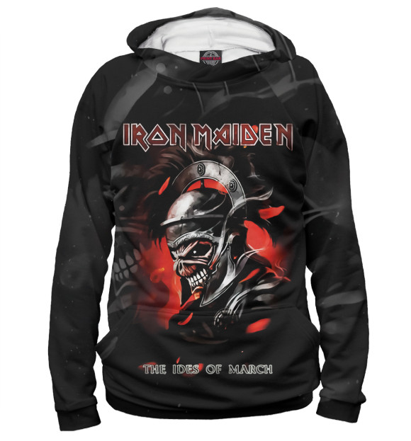 Женское худи с изображением Iron Maiden цвета Белый