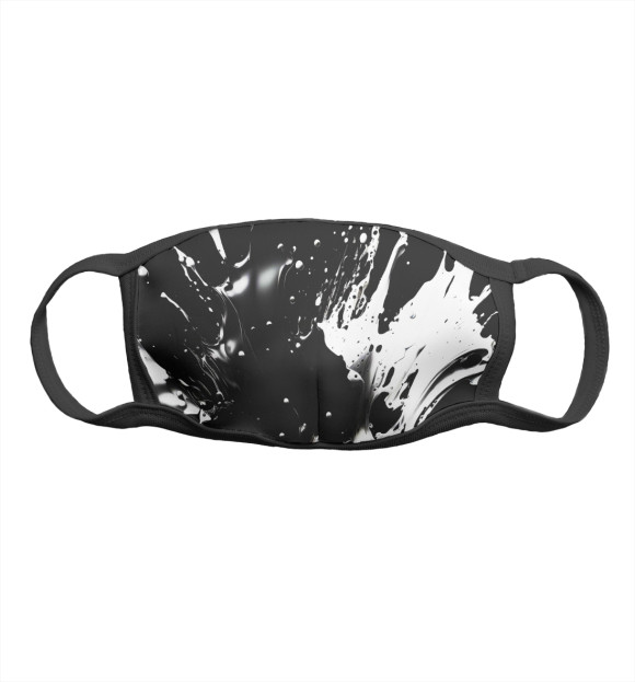 Маска тканевая с притом Черно-белые брызги цвета Белый Маска тканевая с изображением Черно-белые брызги цвета Белый