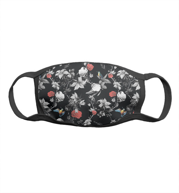 Маска тканевая с изображением Ночные цветы цвета Белый