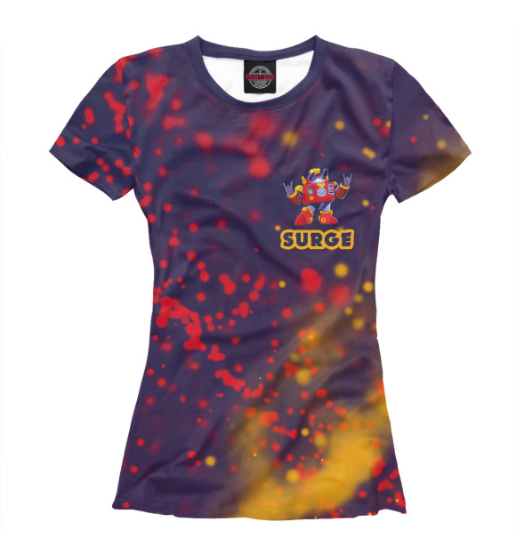 Футболка для девочек с изображением Brawl Stars Surge (Бравл Старс) цвета Белый