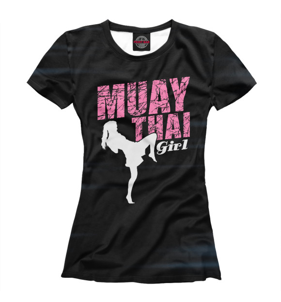 Футболка для девочек с изображением Muay Thai Girl цвета Белый