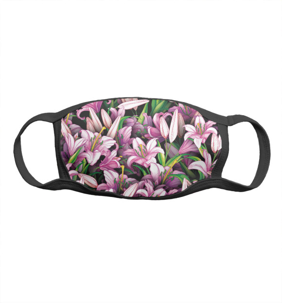 Маска тканевая с изображением Лилии цветут цвета Белый