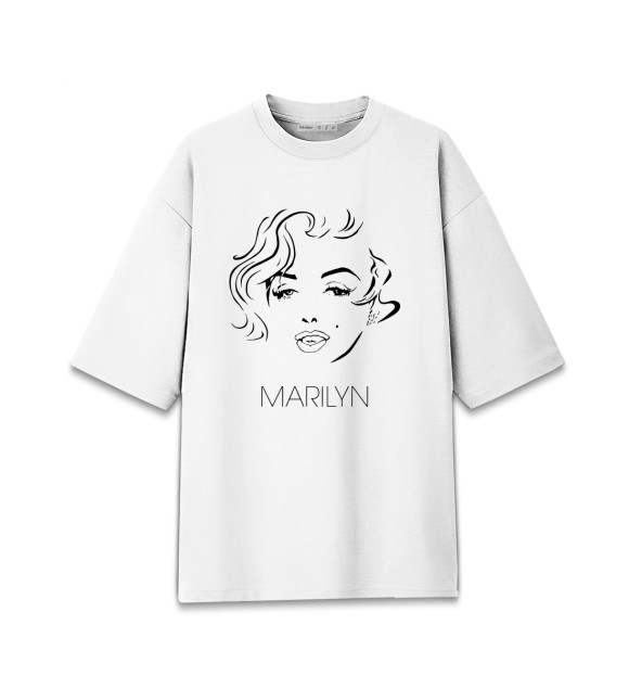 Женская футболка оверсайз с изображением Мэрилин Монро цвета Белый