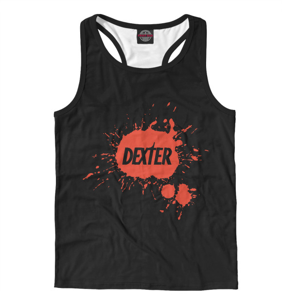 Мужская майка-борцовка с притом Декстер цвета Белый Мужская майка-борцовка с изображением Декстер цвета Белый