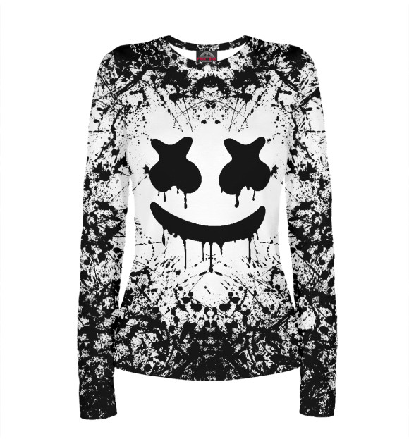 Женский лонгслив с изображением Marshmello цвета Белый