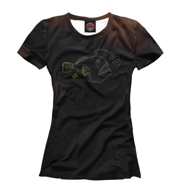 Футболка для девочек с изображением Angler Fish цвета Белый