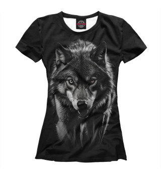 Женская футболка Матёрый ночной  волк