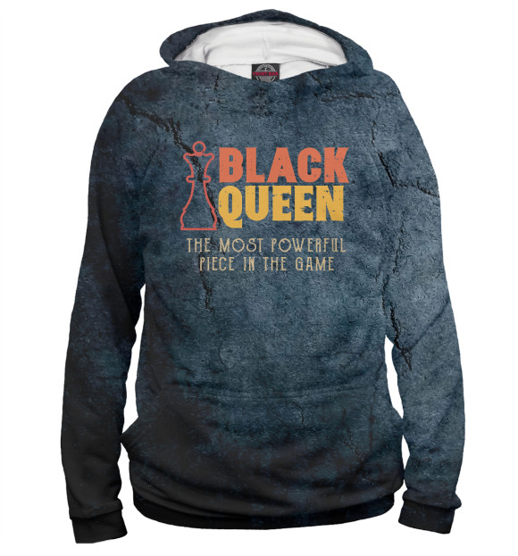 Худи для мальчика с изображением Black Queen цвета Белый