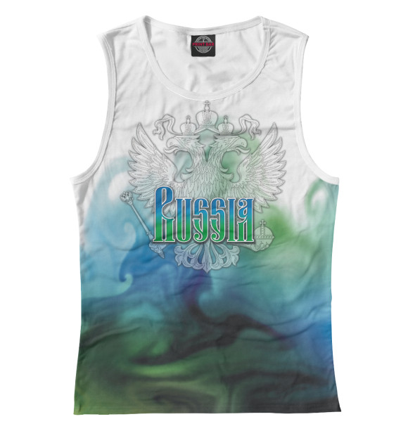 Женская майка с изображением Russia цвета Белый