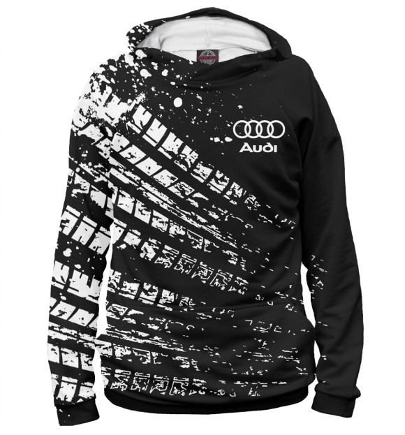 Мужское худи с изображением Audi цвета Белый