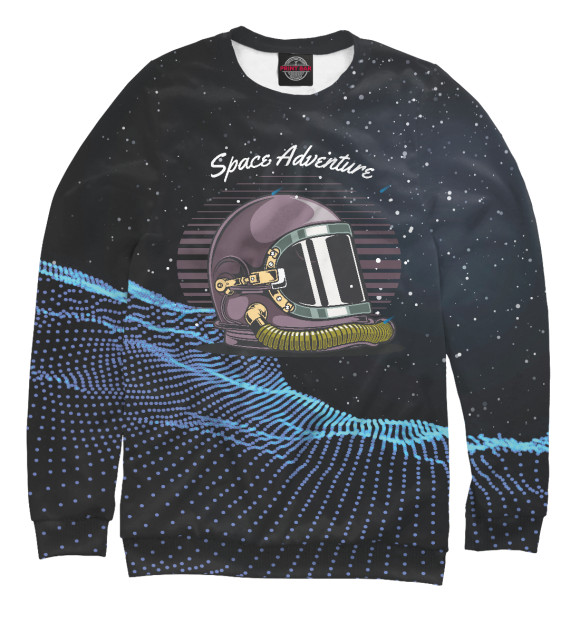 Женский свитшот с изображением Космические приключения цвета Белый