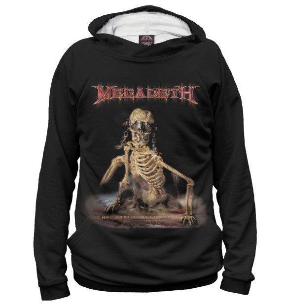 Мужское худи с изображением Megadeth цвета Белый