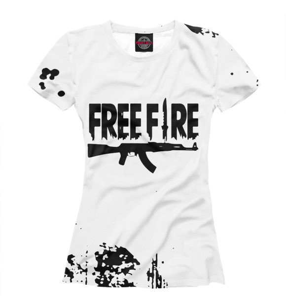Футболка для девочек с изображением Garena Free Fire цвета Белый