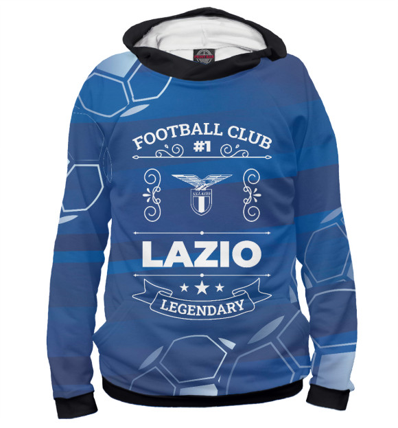 Женское худи с изображением Lazio FC #1 цвета Белый