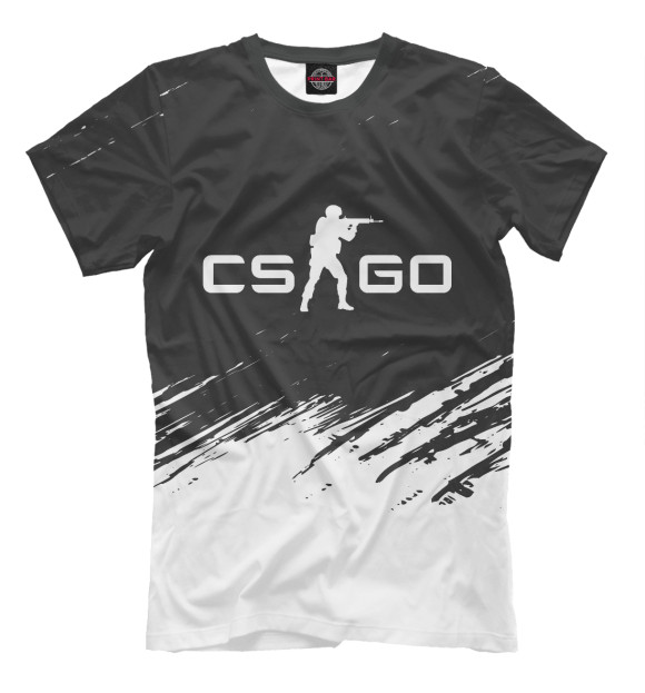 Мужская футболка с изображением CS GO (Контр Страйк) цвета Белый