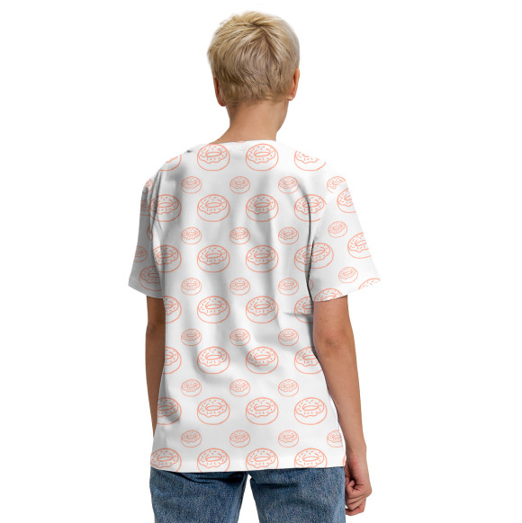 Футболка для девочек с изображением Девочка пончик цвета Белый