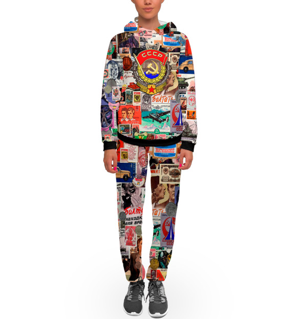 Женский спортивный костюм с изображением СССР цвета Белый