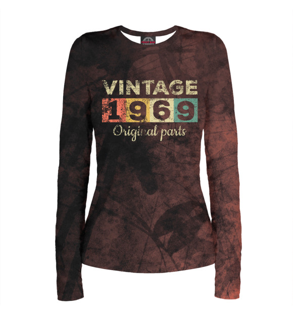Женский лонгслив с изображением Vintage 1969 цвета Белый