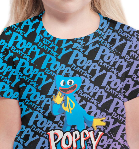 Футболка для девочек с изображением Poppy Playtime цвета Белый