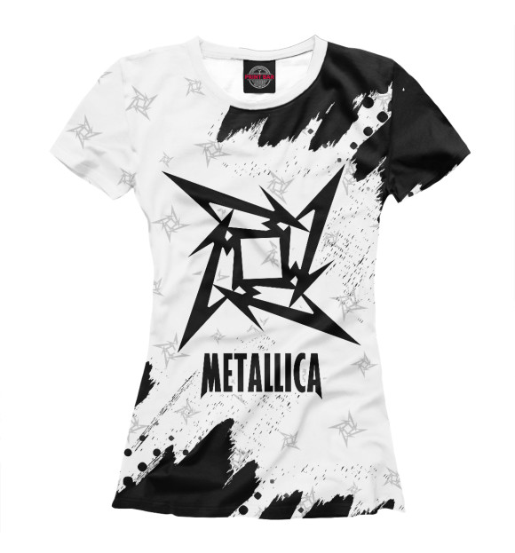Футболка для девочек с изображением Metallica / Металлика цвета Белый