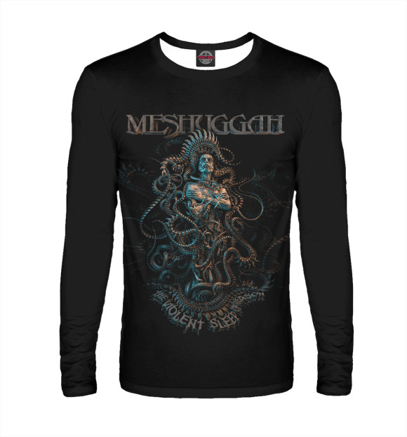 Мужской лонгслив с изображением Meshuggah цвета Белый