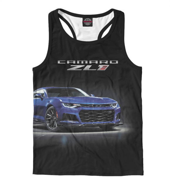 Мужская майка-борцовка с изображением Chevrolet Camaro ZL 1 цвета Белый