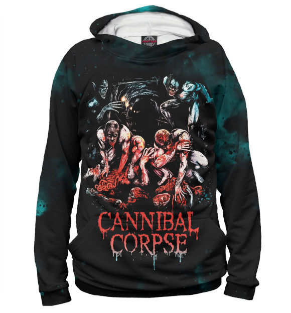 Худи для девочки с изображением Cannibal Corpse цвета Белый