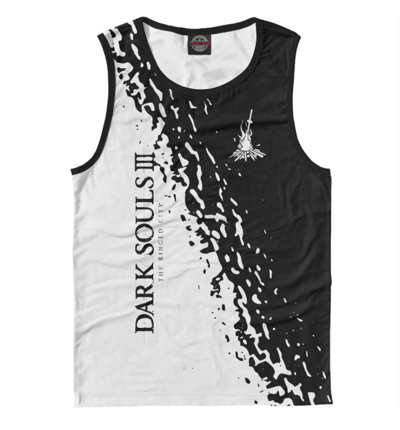 Мужская майка с притом Dark Souls цвета Белый Мужская майка с изображением Dark Souls цвета Белый