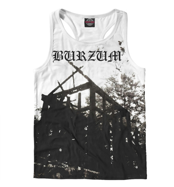 Мужская майка-борцовка с изображением Burzum - Aske цвета Белый