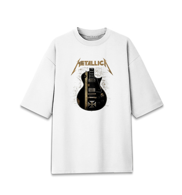 Мужская футболка оверсайз с изображением Metallica цвета Белый