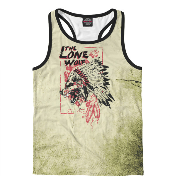 Мужская майка-борцовка с изображением The Lone Wolf цвета Белый