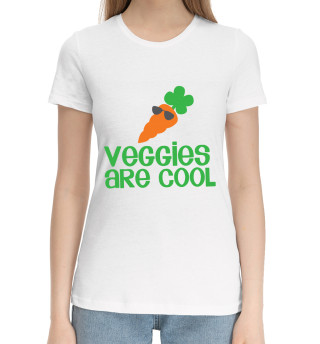 Хлопковая футболка для девочек Veggies Are Cool
