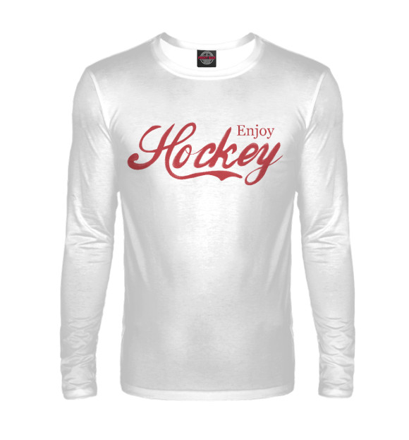 Мужской лонгслив с изображением Hockey цвета Белый