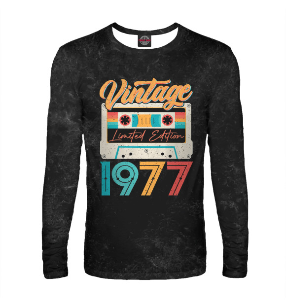 Мужской лонгслив с изображением Vintage 1977 Awesome цвета Белый