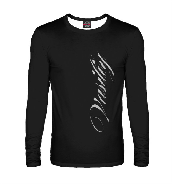 Мужской лонгслив с изображением Василий цвета Белый