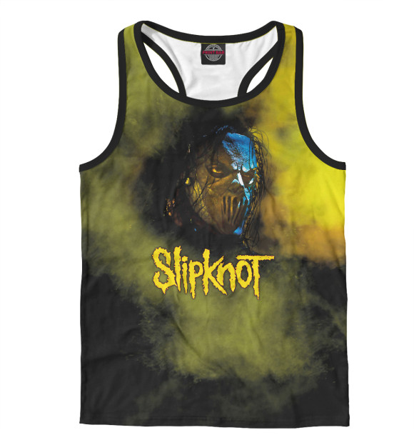 Мужская майка-борцовка с изображением Slipknot цвета Белый