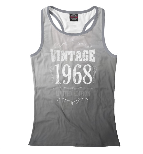 Женская майка-борцовка с изображением Vintage 1968 цвета Белый