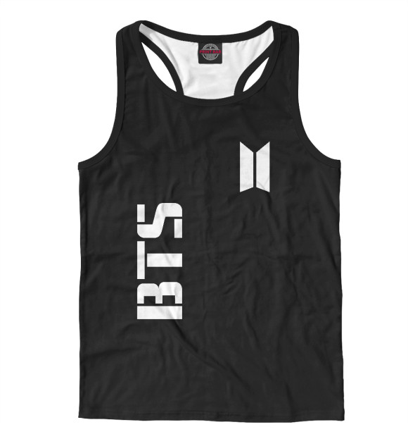 Мужская майка-борцовка с изображением BTS цвета Белый