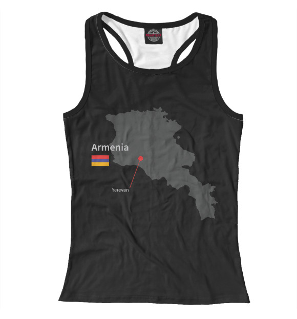 Женская майка-борцовка с изображением Ереван - Армения цвета Белый
