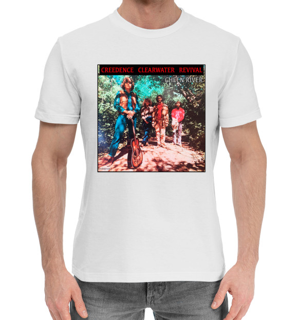 Мужская хлопковая футболка с изображением Creedence Clearwater Revival цвета Белый