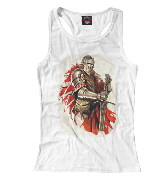Женская майка-борцовка с изображением Рыцарь цвета Белый