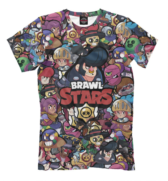 Мужская футболка с притом Brawl Stars: Bull цвета Белый Мужская футболка с изображением Brawl Stars: Bull цвета Белый