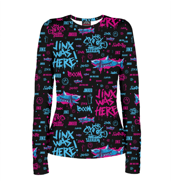 Женский лонгслив с изображением Arcane Jinx pattern цвета Белый